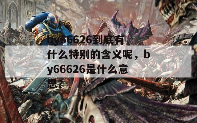 by66626到底有什么特别的含义呢，by66626是什么意思？