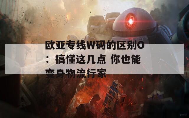 欧亚专线W码的区别O：搞懂这几点 你也能变身物流行家